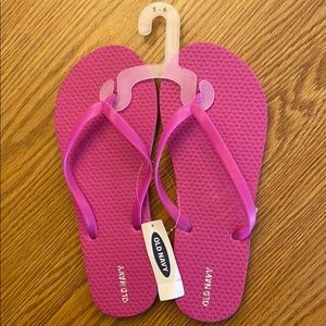 Girls Pink Flip Flops -Size 5-6
